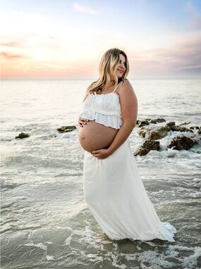 12th Tribe White Maternity Two-Piece Dress Set